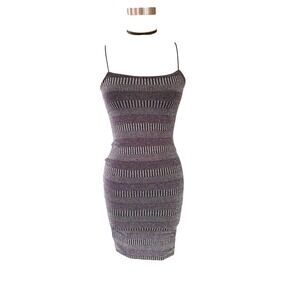 Homecoming Sparkly Mind Code Bodycon Dress Metallic Spaghetti Strap S Vintage